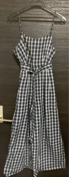 lowrysfarm チェック　サロペット　オールインワン