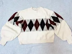 Heather アーガイル柄長袖ニット　レディース