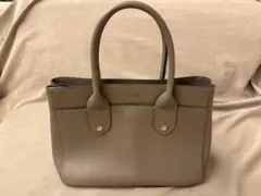 【美品】FURLA レザー ショルダーバッグ グレージュ