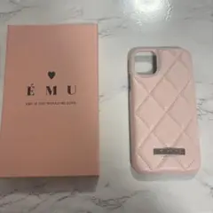É M U iPhoneケース ピンク キルティングiPhone11