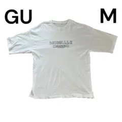 GU メンズ　Tシャツ　M ロゴ　ホワイト　白　ビッグT 半袖のサムネイル