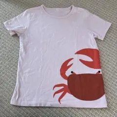 MUJI 無印良品 カニ柄 Tシャツ ピンク 140のサムネイル