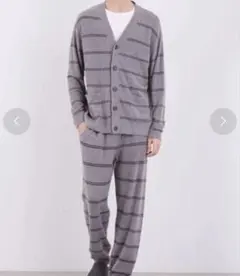 GELATO PIQUE HOMME ボーダーカーディガン　ロングパンツDGRY