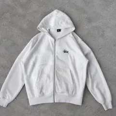 STUSSY ステューシー ジップパーカー 白 XL