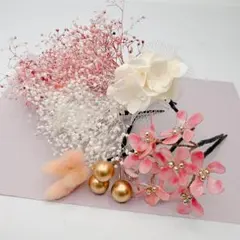 成人式前撮り髪飾り卒業式袴髪飾りピンク系