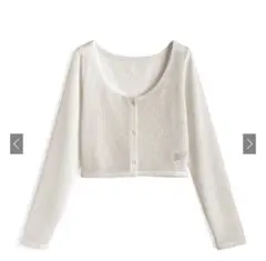 GRL リブクロップド丈シアーカーディガン　オフホワイト　ru1232