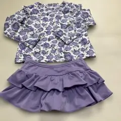セパレート水着100 紫の花柄