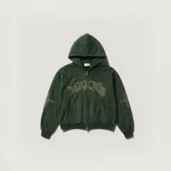 GLFS ヴィンテージ加工 ジップフーディー グリーン Y2Kグランジ
