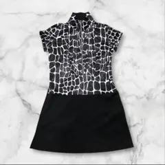 【希少美品】コルウィン　ワンピース　ゴルフプレイウェア　ピンタック　ジラフ柄