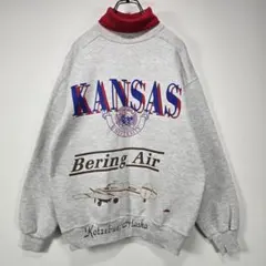 90s 캔자스 대학 벨링 에어 칼리지 스웨트 M USA제 트레이너