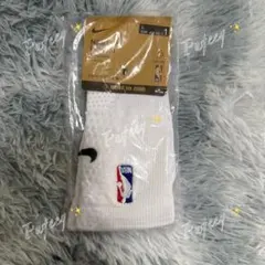 【新品】NIKE NBA クルーソックス Lサイズ（EUR42-46）ホワイト。