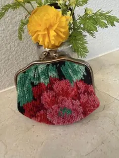 フェイラー 小銭入れ / がま口 ポーチ 鳳凰柄 花柄刺繍コインケース