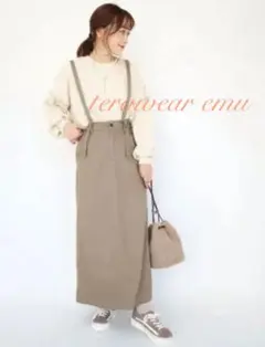 カツラギサスペンダー付きスカート　テラウェア　S 新品未使用