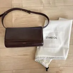 Ch!iiibag シュリンクレザーワイドベルトショルダーバッグ ブラウン
