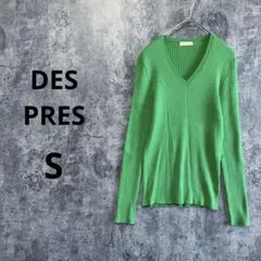 a4292【DES PRES】Vネック長袖ニットプルオーバー リブニット