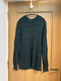 CHAPS コットンニット セーター ボーダー グリーン Mのサムネイル