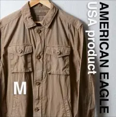 AMERICAN EAGLE ミリタリー風 ジップジャケット Mサイズ ベージュ
