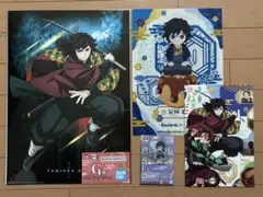 冨岡義勇4点セット　鬼滅の刃　一番くじG賞•F賞、銀だこクリアファイル、スリーブ