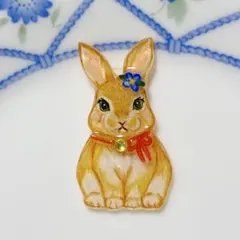 SALE 【南国パラダイス】レジンヘアゴム ブローチ ペンダント うさぎ