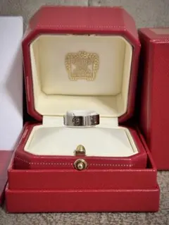 A099 カルティエ ラブリング 750Kホワイトゴールド #47 7号 箱付 大人気☆すぐ届く！【カルティエ】LOVE リング ホワイトゴールド