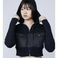 ENODA ドッキングポケットニットパーカー ネイビーのサムネイル