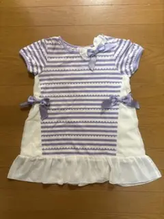 【9/29まで】アクシーズファムキッズ　ストライプフリルチュニック