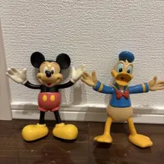 Disney ミッキーマウス ドナルドダック フィギュア 2体セット　昭和レトロのサムネイル