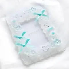 ちょっと地雷風ホイップデコトレカケースB8【クリアホワイト×ライトブルー】