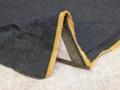 特価・裏芯貼り済デニム　紺×黄土系　幅１５０cm×１００ｃｍ長