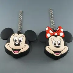 ディズニー ミッキー ミニー バッグチャーム シリコンポーチ USED美品