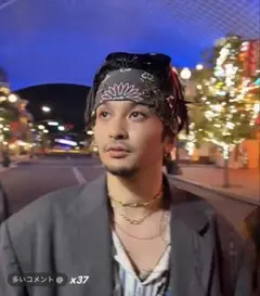 新品未使用　常田大希着用 バンダナ ペイズリー 赤 黒