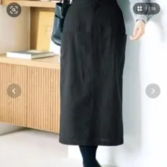 and myera ハリのあるハリポケスカート ブラック　Lサイズ