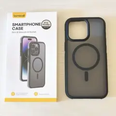 iPhone15Pro MAXケース半透明ブラックMagSafe対応