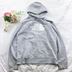 希少✨ノースフェイス パーカー グレー Mサイズ ビッグロゴ フーディー