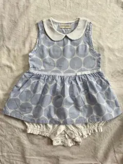 センスオブワンダー　水玉模様の水色ワンピース 90cm