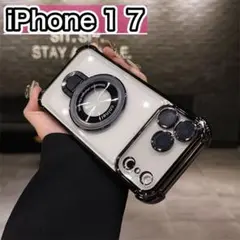 Phone17 ケース　ブラック　マグセーフ 新品 クリア　スケルトン　人気