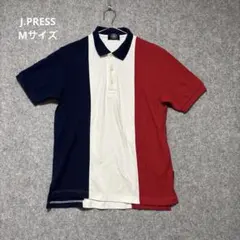 J.PRESS トリコロールカラー 半袖ポロシャツ 日本製　M メンズ　ゴルフのサムネイル