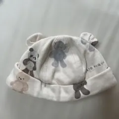 ジェラートピケ　ベビー帽子 クマとパンダデザイン ONE SIZE