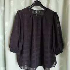 GU　黒　ブラウス　М　シフォン生地