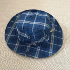 mont-bell キッズ ハット FREE 青系チェック