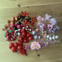 赤系　ピンク系　女の子ヘアゴム　たくさん