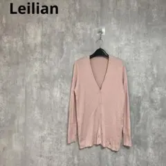 【Leilian】　カシミヤシルクブレンドVネックリブニットカーディガン　9のサムネイル