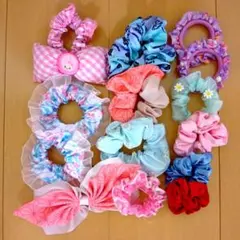 【最終値下げ】14個セット キッズ シュシュ カラフル