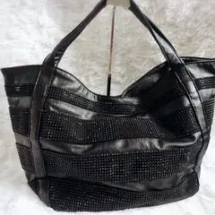 azul by moussy スタッズ ラインストーン 黒 シボ革 トートバッグのサムネイル