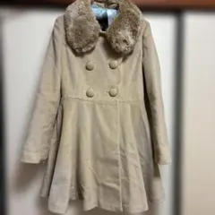 CECIL Mc BEE ファー襟 ベージュ ダブルブレストコート