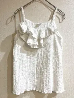 ZARA フリル付きホワイトキャミソール　サイズ13-14 164センチ