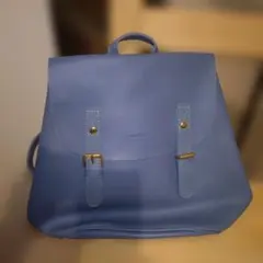 ブルー合成皮革バックパック中古品