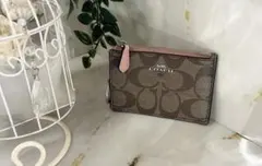 COACH コインケース 小銭入れ　ブラウン ピンク