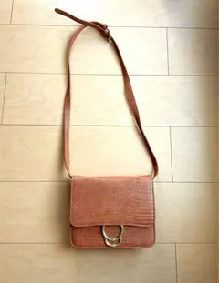 ブラウン クロコダイル調 ショルダーバッグ