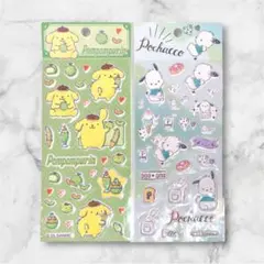 【海外公式ライセンス品】 ポチャッコ ポムポムプリン ぷっくりシール 2枚セット